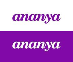 lettrage typographique ananya. logo de l'entreprise ananya. vecteur