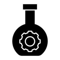 une icône de conception de glyphe de gestion de laboratoire vecteur