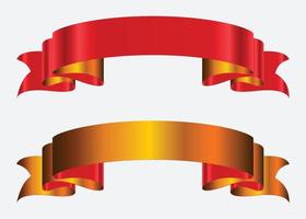 illustration vectorielle de ruban rouge et or bannière. vecteur