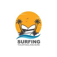 illustration vectorielle de surf icône logo vecteur