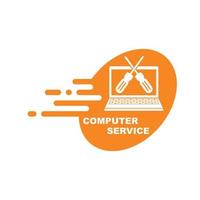 service informatique et réparation logo icône illustration vectorielle vecteur