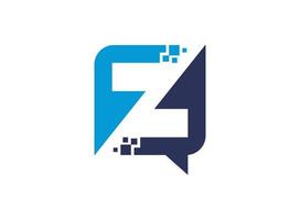 lettre initiale créative z logo pixel vecteur