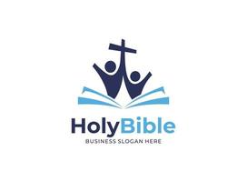 illustration graphique vectoriel du concept de conceptions de logo de la sainte bible. parfait pour la communauté, l'éducation, la bible, le catholique