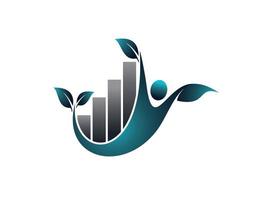 illustration du logo de l'analyse de la croissance financière moderne vecteur