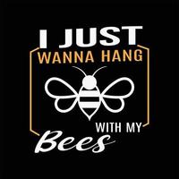 conception de t-shirt abeille vecteur