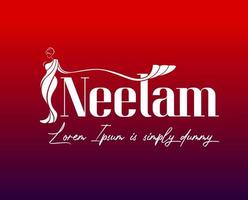 neelam saris logo avec femme figure vecteur. neelam sari logo. vecteur