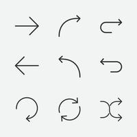 ensemble de flèches de ligne, icônes vectorielles isolées pour site Web et application mobile vecteur