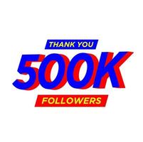 500 000 suiveurs remercier vous Publier pour social médias. 500 000 suiveurs merci. vecteur