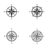 boussole ensemble icône logo vecteur