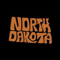 Nord Dakota Etat carte typographie. Nord Dakota carte typographie. Nord Dakota caractères. vecteur