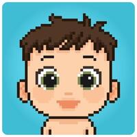 bébé portrait 8 bit pixels. Humain pour Jeu les atouts dans vecteur illustration.