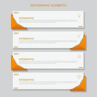 modèle d'éléments infographiques orange. concept d'entreprise en 4 étapes. vecteur