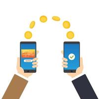 transfert d'argent paiement mobile en ligne vecteur