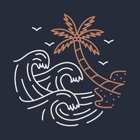 bonne vague sur la conception de t-shirt d'art vectoriel d'illustration graphique d'été