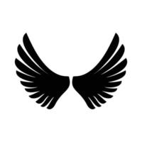 ailes. icône de l'aile. vecteur de logo d'ailes. conceptuel de conception de logo d'aile. signe simple d'icône d'aile. illustration de conception d'aile d'animal. paire d'ailes vectorielles isolées en noir sur fond blanc,