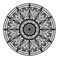 mandala noir, arrière-plan de conception de mandala ornemental de luxe, conception de mandala, conception de papier peint d'art de livre de coloriage de modèle de mandala, modèle de tuile, carte de voeux, mandala noir et blanc vecteur