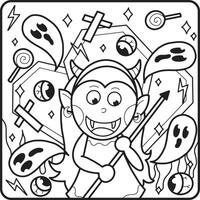 art d'halloween et illustrations pour les pages à colorier vecteur