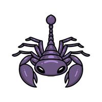 personnage de dessin animé mignon scorpion violet vecteur