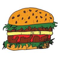 vecteur Hamburger. vite nourriture illustration