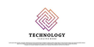 création de logo de technologie abstraite avec vecteur premium de concept créatif