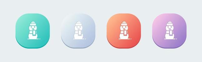 icône solide bonhomme de neige dans un style design plat. illustration vectorielle de signes de vacances d'hiver. vecteur