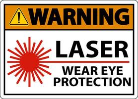 avertissement laser porter une protection oculaire signe sur fond blanc vecteur