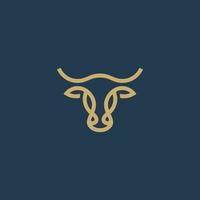 tête de vache logo vecteur icône ligne illustration