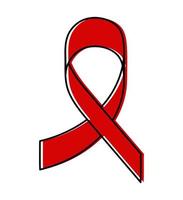 ruban rouge symbole de la journée mondiale du sida illustration vectorielle vecteur