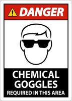 danger chimique des lunettes de protection obligatoire signe sur blanc Contexte vecteur