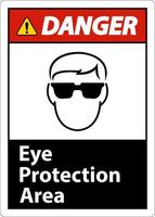 danger œil protection zone symbole signe sur blanc Contexte vecteur