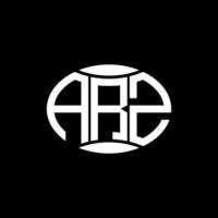 arz abstrait monogramme cercle logo conception sur noir Contexte. arz unique Créatif initiales lettre logo. vecteur