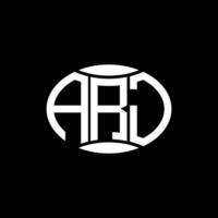 arj abstrait monogramme cercle logo conception sur noir Contexte. arj unique Créatif initiales lettre logo. vecteur