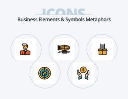 affaires éléments et symboles métaphores ligne rempli icône pack 5 icône conception. emplacement. deux façon. croissance. voyage. plante vecteur