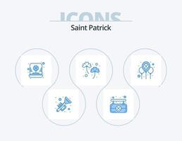 Saint patrick bleu icône pack 5 icône conception. célébrer. Patrick. chapeau. irlandais. trèfle vecteur