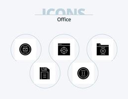 Bureau glyphe icône pack 5 icône conception. documents. cible. emploi. bureau. application vecteur