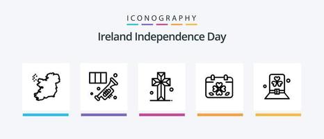 Irlande indépendance journée ligne 5 icône pack comprenant shose. boire. or. célébrer. fête de l'alcool. Créatif Icônes conception vecteur