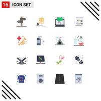 ensemble de 16 moderne ui Icônes symboles panneaux pour mot de passe s'identifier anniversaire sécurise Envoi en cours modifiable pack de Créatif vecteur conception éléments