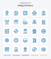 Créatif la biologie 25 bleu icône pack tel comme capsule. laboratoire. biochimie. chimique. médical vecteur