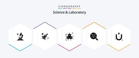 science 25 glyphe icône pack comprenant . science. science. aimant. science vecteur