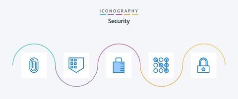 Sécurité bleu 5 icône pack comprenant . sécurité. protéger. mot de passe. Sécurité vecteur