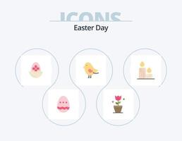 Pâques plat icône pack 5 icône conception. Feu. la nature. bouilli. Pâques. nourriture vecteur