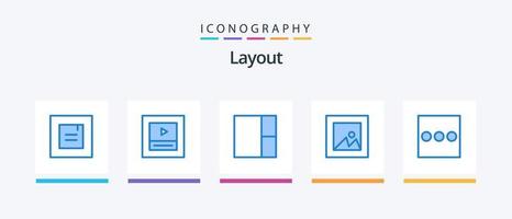 disposition bleu 5 icône pack comprenant . image. menu. Créatif Icônes conception vecteur