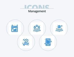la gestion bleu icône pack 5 icône conception. . gestion. graphique. contenu. équipe vecteur