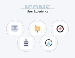 utilisateur expérience plat icône pack 5 icône conception. . . message. plus. médias vecteur