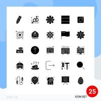 modifiable vecteur ligne pack de 25 Facile solide glyphes de affaires photo équipement instagram disposition modifiable vecteur conception éléments