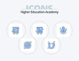 académie bleu icône pack 5 icône conception. croissance. éducation. tableau noir. planche. formule vecteur