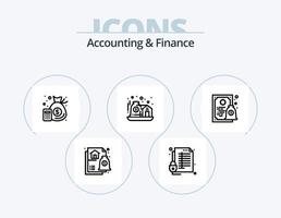 comptabilité et la finance ligne icône pack 5 icône conception. profit. argent. monnaie. main. se soucier vecteur