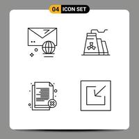 4 utilisateur interface ligne pack de moderne panneaux et symboles de Compte employé message usine recrutement modifiable vecteur conception éléments