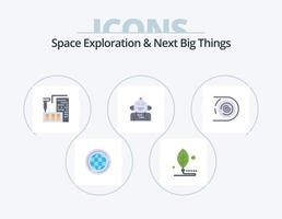 espace exploration et suivant gros des choses plat icône pack 5 icône conception. émotionnel. artificiel. vie. Android. fabrication vecteur