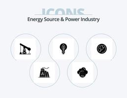 énergie la source et Puissance industrie glyphe icône pack 5 icône conception. tension. verrouiller. industrie. ampoule. de vecteur